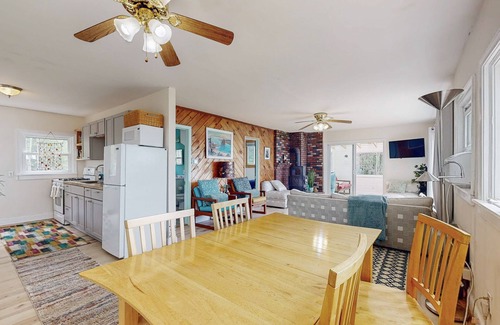 Sebasco Maison | Water view home with scenic balcony, grill, board games, and AC