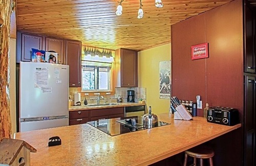 Paradise Estates Cabine | Cabine au bord de l'eau avec bain à remous, foyer, WiFi, table de billard et barbecue. Conviviale et familiale.