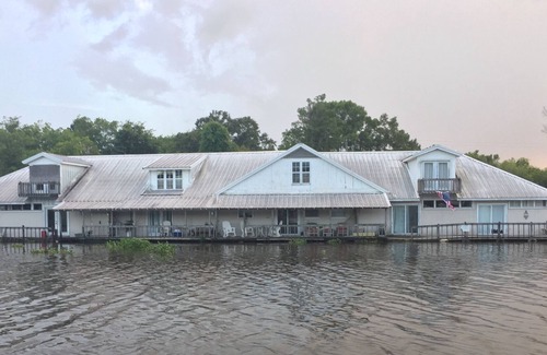 Pierre Part Appartement | Waterfront deck, LR/K/BA first floor, 1 Queen BR upstairs+balcony.