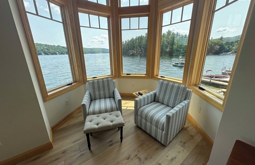 Alton Bay Maison | Waterfront New Construction 4 bedroom home w private U shaped dock Private beach