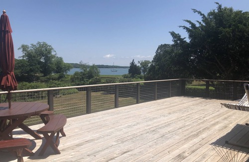 Shelter Island Maison | WATERFRONT with Private Beach Boat Dock and Launch Ramp