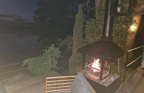 Schwielochsee Maison | Wonderful view of the bathing lake from the terrace of the bungalow