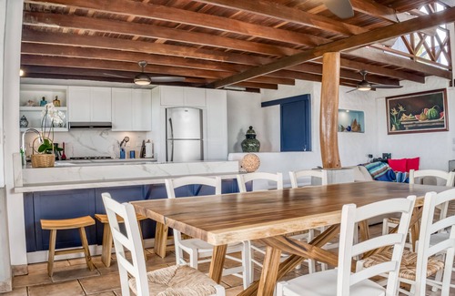 Cerro Plano Maison | Wonderful beachfront property in Tivives with palm trees, private pool, and AC