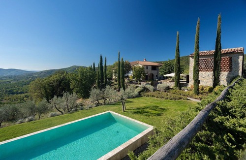 Bucine Villa | Maison de vacances privée avec climatisation, WIFI, piscine privée, TV, patio, vue panoramique