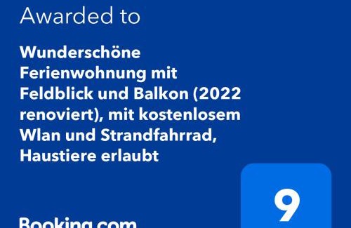 Boergerende-Rethwisch Appartement | Wunderschöne Ferienwohnung mit Feldblick und Balkon, mit kostenlosem Wlan und Strandfahrrad, Haustiere erlaubt
