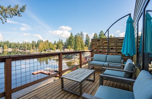 Lacey Maison | Your eclectic escape! Lakefront home in Lacey w/private patios and dock