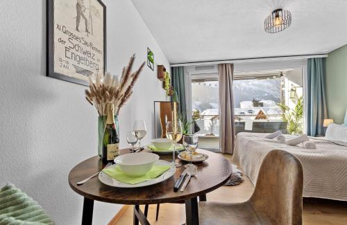 Engelberg Appartement | Zentrales Studio mit mega Bergblick, Titlis, Luzern, Lake, Kurpark