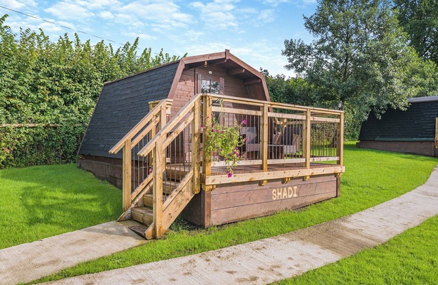 Glamping pod with views over the Carmarthen countryside, perfect for a romantic break for two.