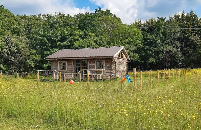 Beautiful traditional log cabin with commanding views across the Waveney Valley.
