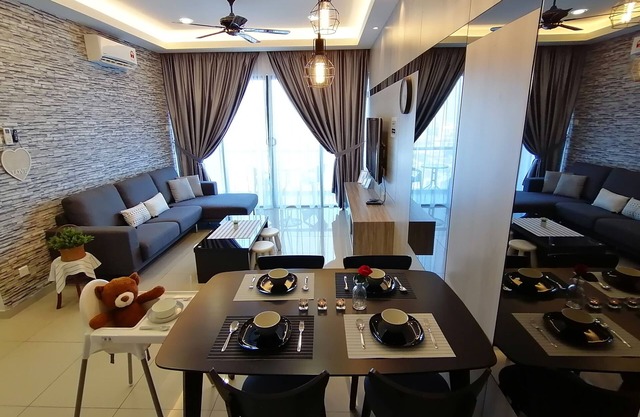 Copropriété 1 chambre, 1 à 6 personnes, 1 salle de bain, salon et coin cuisine.