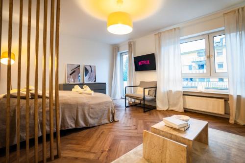1 BR Studio - ZENTRAL - TERRASSE - KÜCHE - WIFI - BUSINESS - RUHIG