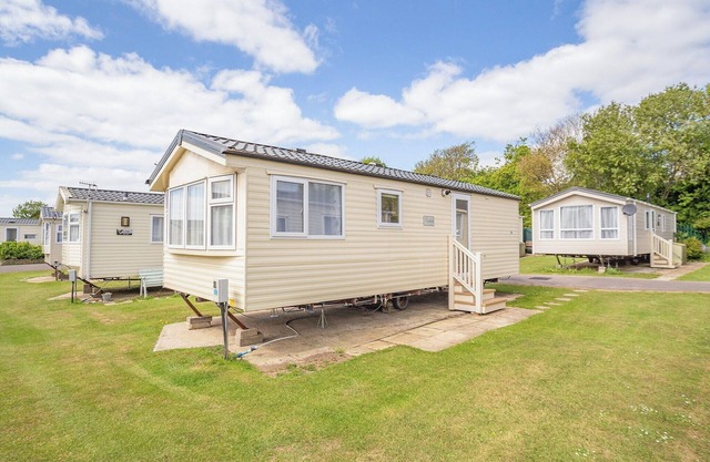 12ft-wide luxury caravan with one double and one twin.