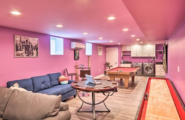 Dock, Game Room: Lakefront Villa in Saylorsburg!