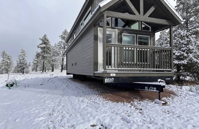 1B Cozy chalet with 1 bedroom, AC, WiFi and forest view with patio in Williams