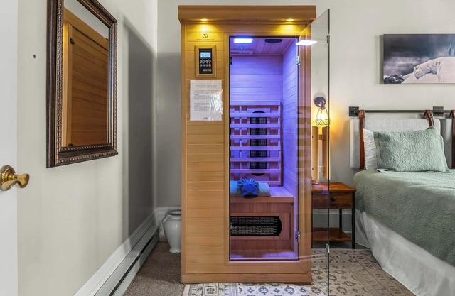 1BR Loft, 14 ft ceilings, private sauna, in town