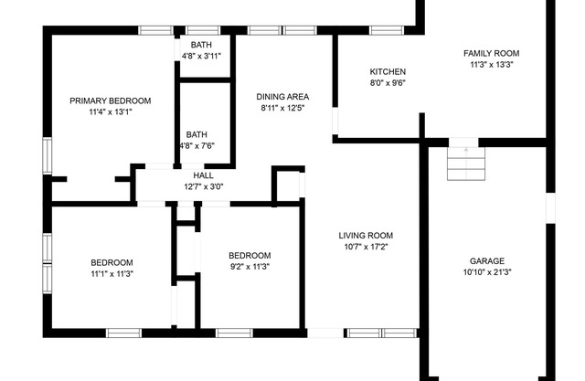 3 bedroom/1.5 bath furnished cottage for vacation or work stays of 30-90 days.