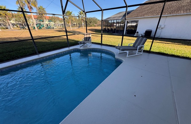 3 bedroom private home with a west facing private pool.