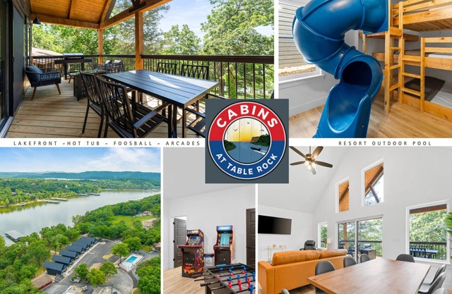 4 BR Waterfront Cabin w/ Pool + Swim & Boat dock