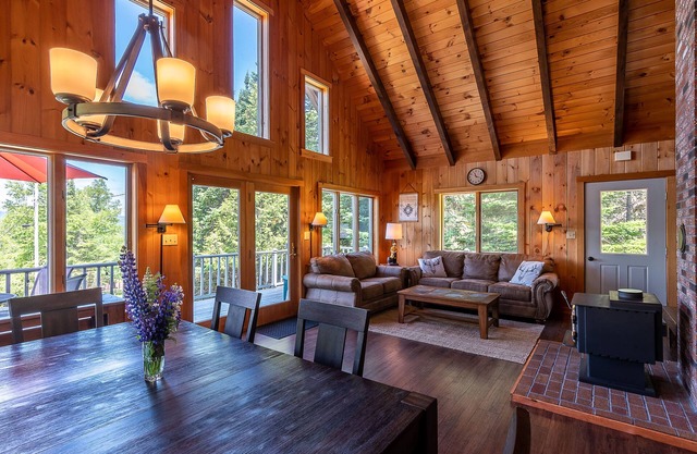 4-Season Rangeley Cabin - Wood Stove, Water Views, Fiber Internet, Game Room