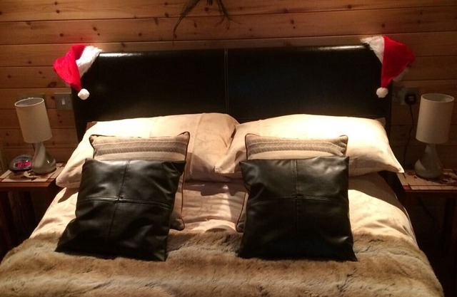 4 star Luxury Lakeside Pine Lodge ( with sauna) in secluded Shropshire setting