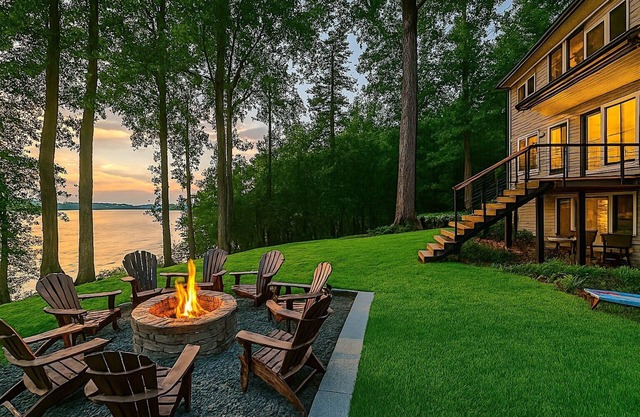 Luxe Lakefront: Sunset Views, Spa & Entertainment