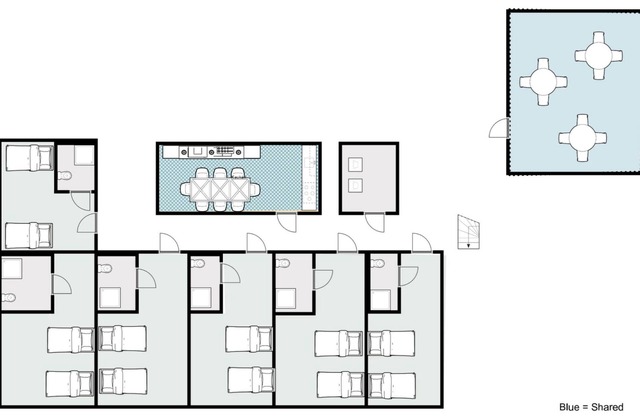 6 chambres de luxe, 12 lits, parking, cuisine