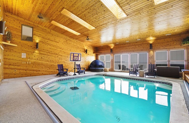 6BR Houghton Lake House w/ Indoor Pool, Hot Tub, and Golf Simulator - Sleeps 24