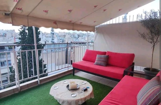 7th floor spacious veranda in the heart of Athens