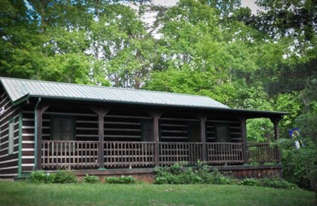 A little mountain cabin in the woods.