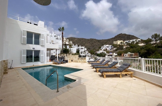 A stunning modern villa overlooking the valley and Mojacar Playa.