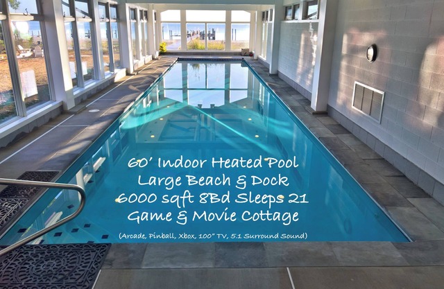 All Year Retreat - Indoor Heated Pool, Beach, Game & Movie Cottage, Sleeps 21