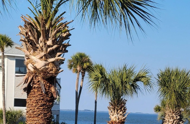 Aloha & views- steps to the beach AND Golf Cart!