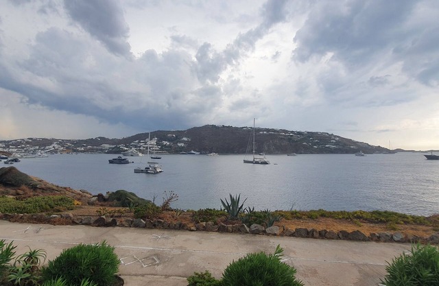 Amazing view of Ornos Bay in Mykonos