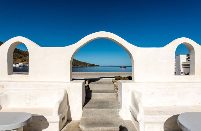 Amorgos Katapola beach apartment, vue du coucher de soleil