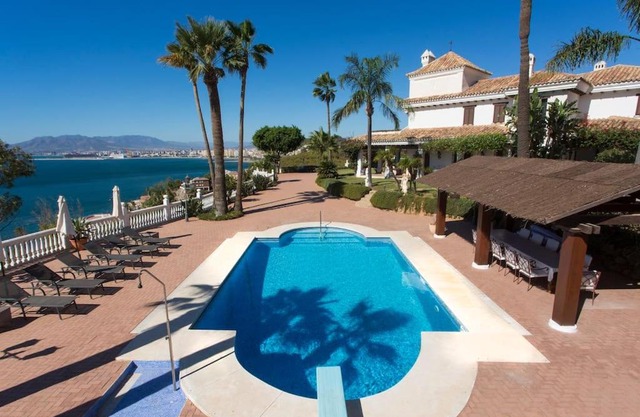 Andalusian villa on the sea and the bay of Malaga