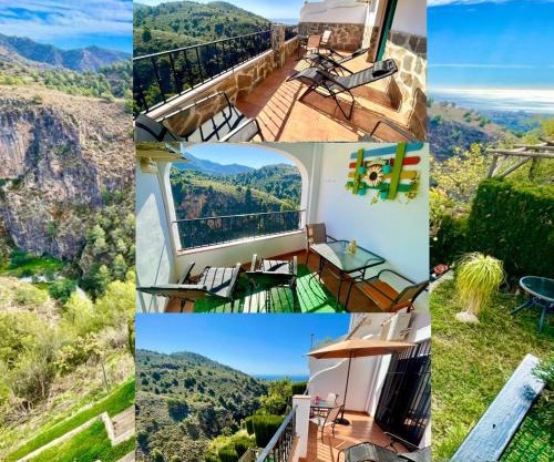 Apartamentos Axarquia , Frigiliana, terraza privada con vistas a la montaña rio y al mar