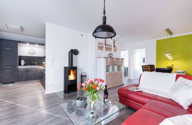 Appartement capitaine James Cook Olpenitz, anti-allergiques, lit d'eau, 3Zi. haut