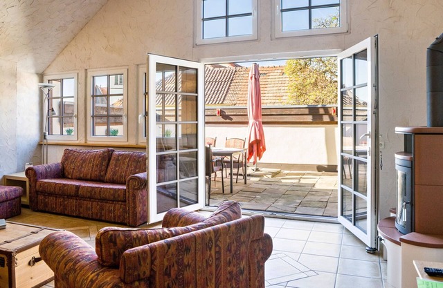 Appartement "Ferienwohnung Terrasse" avec terrasse privée, jardin partagé et Wi-Fi