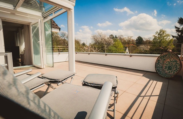 Appartement "Flair" 95 m², 2 chambres, terrasse sur le toit jardin d'hiver, ambiance