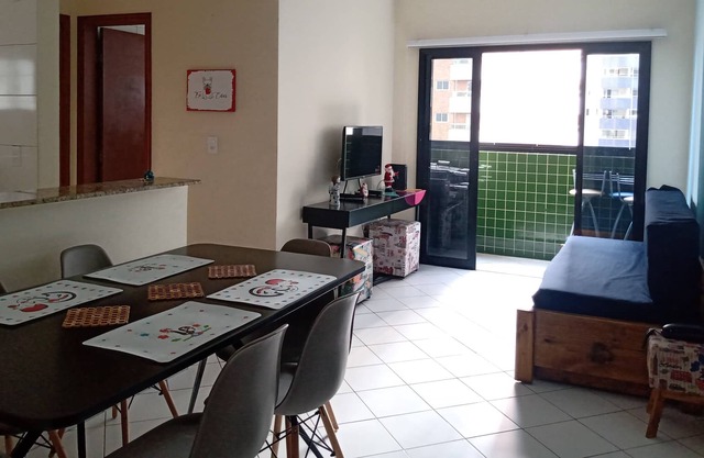Apartment in Canto do Forte 3 minutes from the beach with Wi-Fi and Barbecue