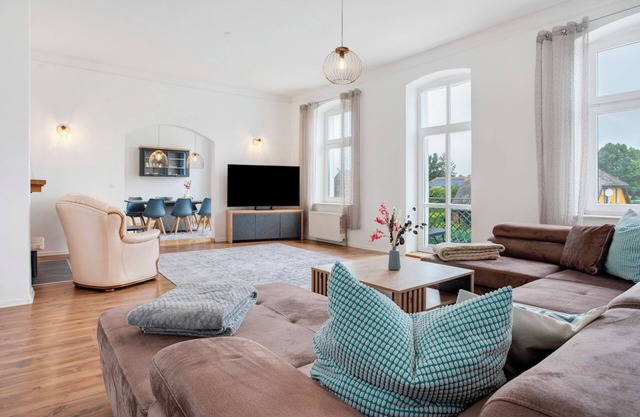 Appartement 'Inselglück' avec vue sur le lac, jardin partagé et Wi-Fi
