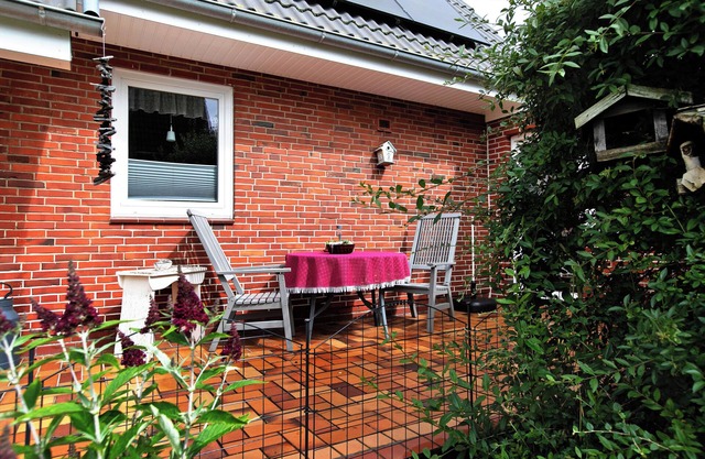 Appartement "Nordsee-Ferienwohnung Halligland" avec terrasse partagée, jardin privé et Wi-Fi