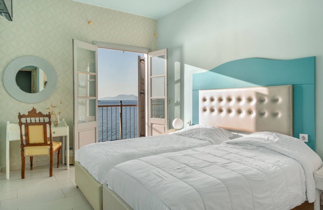 Appartement "Sapfo Double ou Twin Vue sur mer" avec jardin partagé, Wi-Fi et climatisation