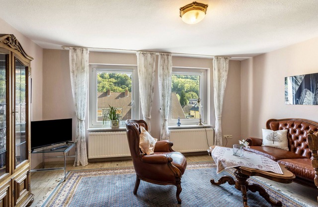 Appartement 'Ferienwohnung Schlossbergblick' avec terrasse partagée, jardin partagé et Wi-Fi