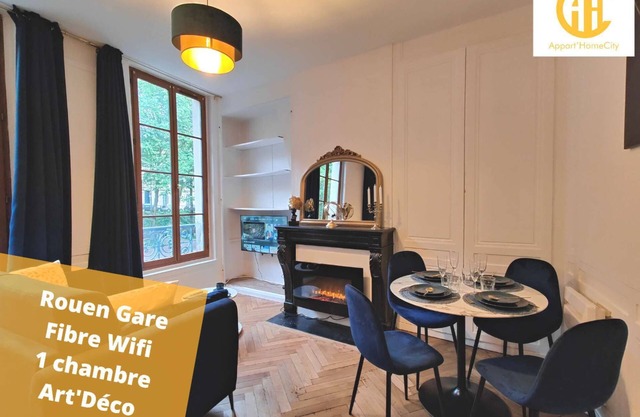 ★ Appart'HomeCity | Rouen Marne 1850 ★ 1 Chambre ★ Fibre Wifi ★ Art'Deco