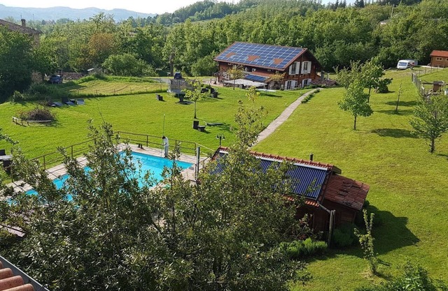 appartement "maison en bois 3" avec piscine, sauna, jardin
