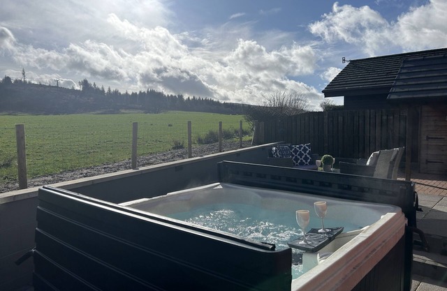 Austin Lodge 5 - Dumfries, private Hot Tub, Smart TVs, wifi, beautiful views