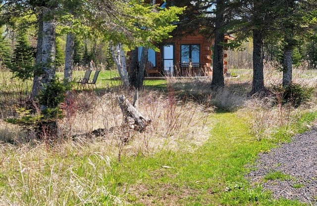 Authentic log cabin w/ fantastic views of Lake Superior w/ direct beach access!