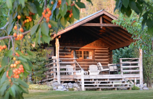Authentique Montana Log Studio Cabin Overlooking Flathead Lake