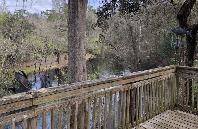 Pont arrière surplombe la magnifique rivière Withlacoochee. Un week-end parfait